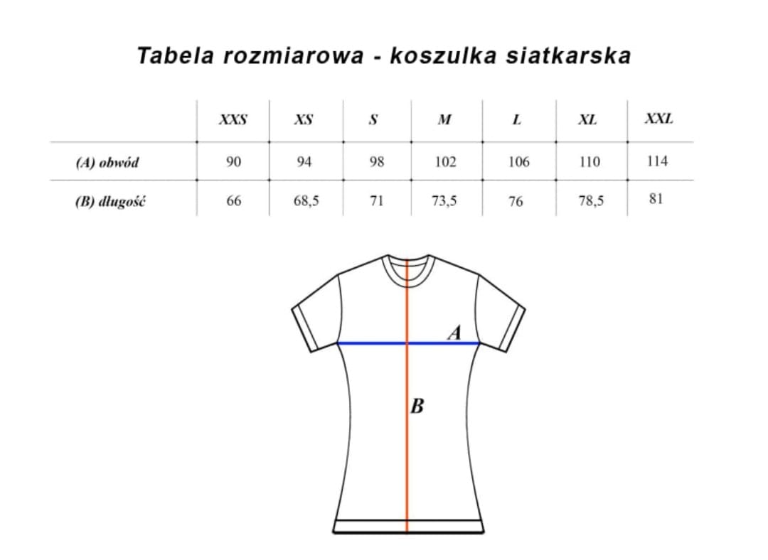 Rozmiarówka - koszulka męska